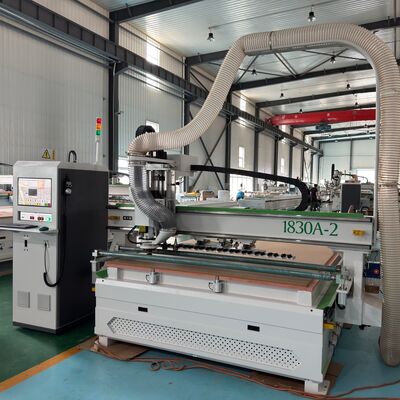 Buy Dual-Station 12-Tool Linear ATC CNC Nesting Machine with 9kW High-Power Spindle for MDF Board Cutting online manufacture
