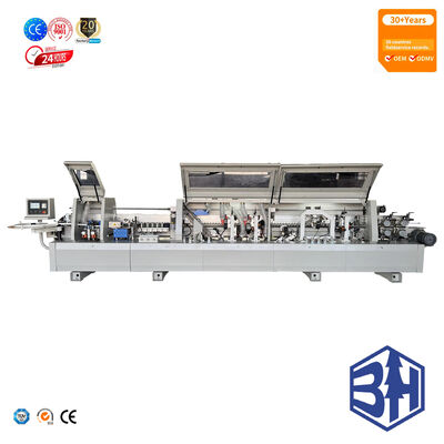 kaufen BHM388YJ Automatische Kantenanleimmaschine mit automatischer Kantenanleimzuführung, SPS-Mikrocomputersteuerung und 18-24 m/min Fördergeschwindigkeit online manufacture